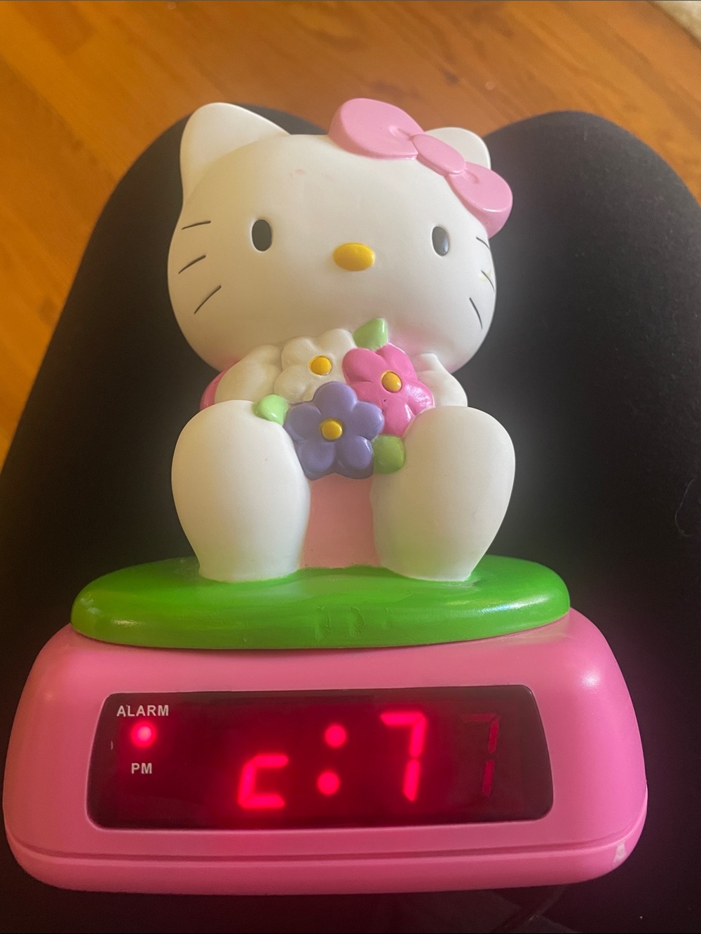 Hello Kitty Pink and White Floral Digital Alarm Clock